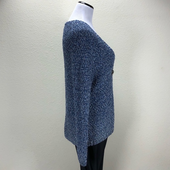 Coldwater Creek Blue & Gray V-Neck Cardigan - Picture 4 of 6